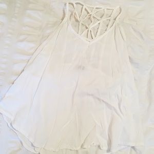 Brandy Melville White Chiffon Shirt (Size S)